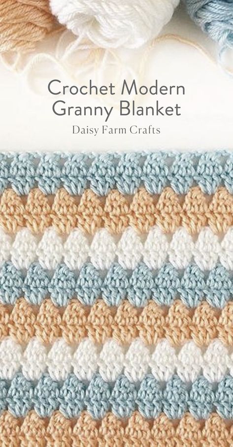 Free Pattern - Crochet Modern Granny Blanket Crochet Modern, Granny Blanket, Daisy Farm, Farm Craft, Lucet, Crochet For Beginners Blanket, Crochet Quilt, Crochet Patterns Free Blanket, Beginners Knitting