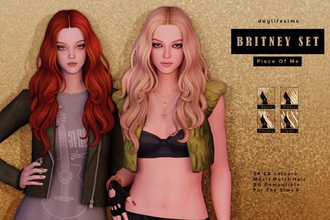 BRITNEY SPEARS Inspired Hairstyle for The Sims 4 Daylifesims Sims 4 Hair, Sims 4 Celebrity, Daylife Sims, Britney Spears Hair, 4 Hairstyles, Sims 4 Piercings, Cc Sims4, Cc Folder, Sims 4 Anime