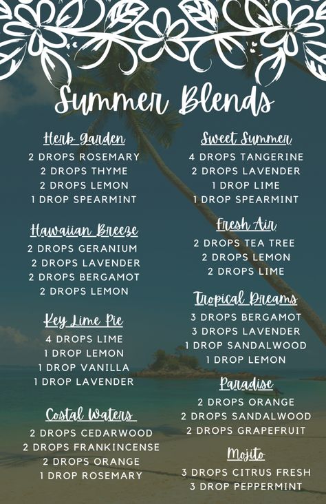 Essential Oil Blends for Every Need — cardio coffee and kale Island Essential Oil Blend, Essential Oil Recipes Spa Smell, Pina Colada Essential Oil Blend, Essential Oil Blends For Bathroom, Sandlewood Essential Oil Blends, Clean House Essential Oil Blend, Yankee Candle Essential Oil Blends, Bay Rum Essential Oil Blend, Summer Essential Oil Blends