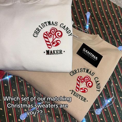 What set is your favourite?? We ship world wide too! 💕💕💕🎄🎄 Bring on the festivities wearing your matching sweaters 😍😍 #matchingsweatshirts #cookiebaker #christmas2024 #cutesweatshirt #embroidery #festive #smallbusiness #couples #friends Matching Sweatshirts For Couples, Sweatshirts For Couples, Matching Christmas Sweaters, Candy Maker, Matching Sweats, Couples Friends, Embroidery Christmas, Matching Sweaters, Matching Sweatshirts