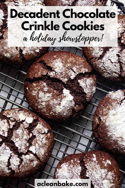 Chocolate Crinkle Cookies Recipe, Almond Flour Recipes Cookies, Gluten Free Holiday Cookies, Gluten Free Christmas Cookies, Chocolate Crackles, Chocolate Crinkle, Almond Flour Cookies, Paleo Cookies, Paleo Recipes Dessert