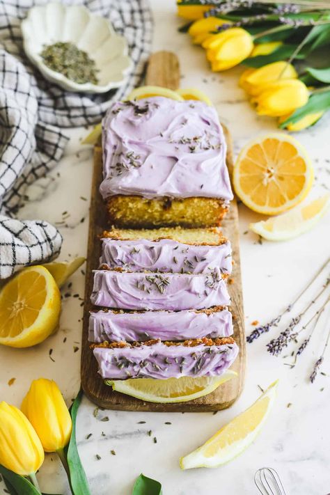 Lemon Olive Oil Loaf with Lavender Mascarpone - Britney Breaks Bread The Best Pork Chops, Best Pork Chops, Red Velvet Bundt, Red Velvet Bundt Cake, Garlic Pork Chops, Lemon Olive Oil Cake, Lavender Recipes, Sour Cream Pound Cake, Oil Cake