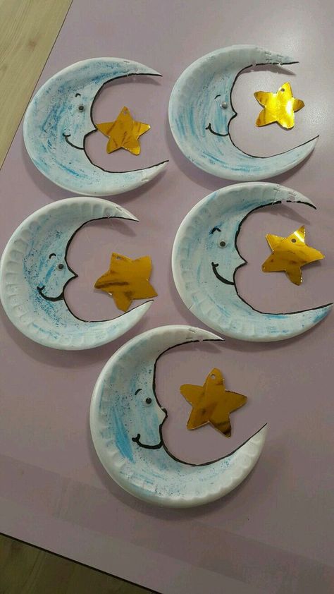 . Aktiviti Tadika, Ramadan Crafts, Seni Origami, Daycare Crafts, Paper Plate Crafts, Plate Crafts, Toddler Art, Childrens Crafts, Preschool Art