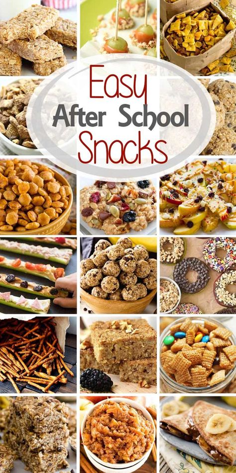 Are you looking for tasty, easy after school snacks that your kids will love? Today I've rounded up after school snack ideas including everything from snack bars and snack mix to popsicles and veggie pizza! You'll have plenty of snacks for after school now! Easy School Snacks, Easy After School Snacks, After School Snacks For Kids, After School Snack Ideas, School Snack Ideas, School Snacks For Kids, Resepi Biskut, Healthy School Snacks, Easy Snacks For Kids