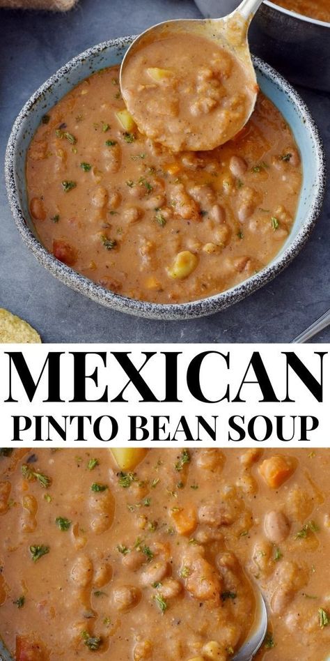 Mexican Pinto Bean Soup, Pinto Bean Soup Recipes, Ella Vegan, Pinto Bean Soup, Pinto Bean, Quick Soup, Soup Easy, Bean Soup Recipes, Diet Vegetarian