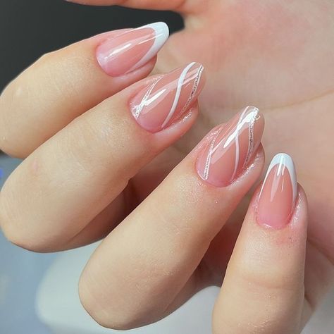 Beauty Hacks Nails, Oval Nails, Xmas Nails, Fancy Nails, Nude Nails, Blue Nails, Nail Manicure, Nails Inspo, Swag Nails