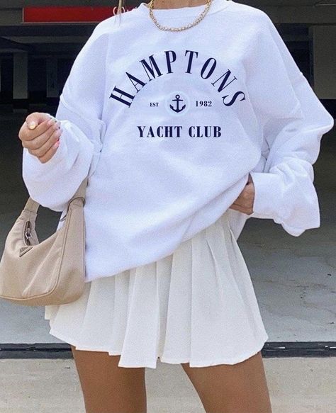 Yacht Club Sweatshirt, Vintage Yacht Club Aesthetic, Beach Club Sweatshirt, Hamptons Graphic Design, Country Club Sweatshirt, Country Club Outfit Women, Country Club Chic, Yacht Club Aesthetic, Yacht Club Outfit