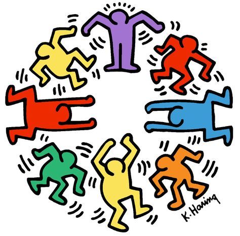 Keith Haring CIRCLE OF MEN Dance 16x16 Giclee Pop Art Print #PopArt #keith #keithharing Keith Haring, Art Prints For Sale, Prints For Sale, Dancing, Art Prints, For Sale, Art