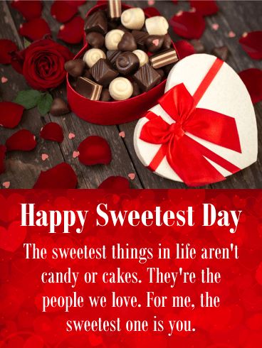 The sweetest things in life are the people we love. Let your wife know she's the love of your life with this Sweetest Day card. This romantic card is set on a red heart background with a box of chocolates and beautiful red roses and rose petals strewn across a deck, perfect for setting the scene for a romantic evening with your wife on Sweetest Day. Happy Sweetest Day Images, Happy Sweetest Day For Him, Happy Sweetest Day Quotes, Red Heart Background, Happy Sweetest Day, A Box Of Chocolates, Gold Candy, Good Morning Happy Friday, Birthday Reminder