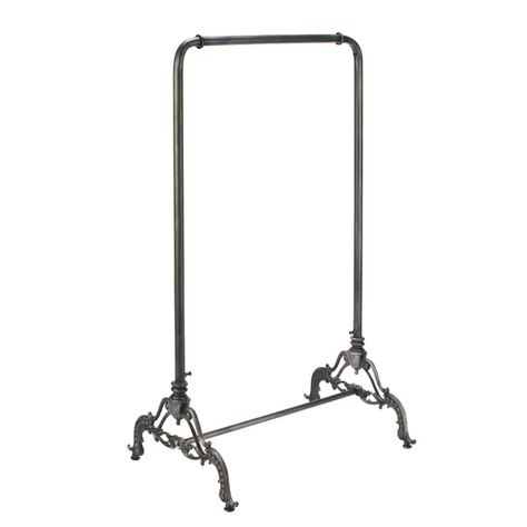 Create an elegant industrial look with an Industrial Clothing Rack. Featuring a dark charcoal painted finish and wide tube metal construction, this rack is perfect for storing coats, scarves and all types of clothing. This rack is the perfect solution to a lack of space, or for hanging additional hanging space for parties and events. The elegantly detailed legs and a heavy cast iron base offer both practicality and allure to any display. Easy assembly required. 33.5" W x 22.5" D x 55.5" H Industrial Clothing Rack, Save Closet Space, Industrial Clothing, Charcoal Paint, Metal Clothes Rack, Metal Pole, Metal Clothing, Playroom Furniture, Garment Racks