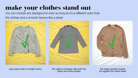 To get the best and fastest background removal results while photographing your clothes for Stylebook, choose the right background color and follow our simple photo rules. take the photos under bri… Product Shoot Ideas Clothing With Mannequin, How To Take Photos Of Clothes To Sell, Photographing Clothes To Sell, How To Photograph Clothes, Selling Clothes Photo Ideas, Product Photography Clothing, Clothing Pictures, Good Background, Luxury Ideas