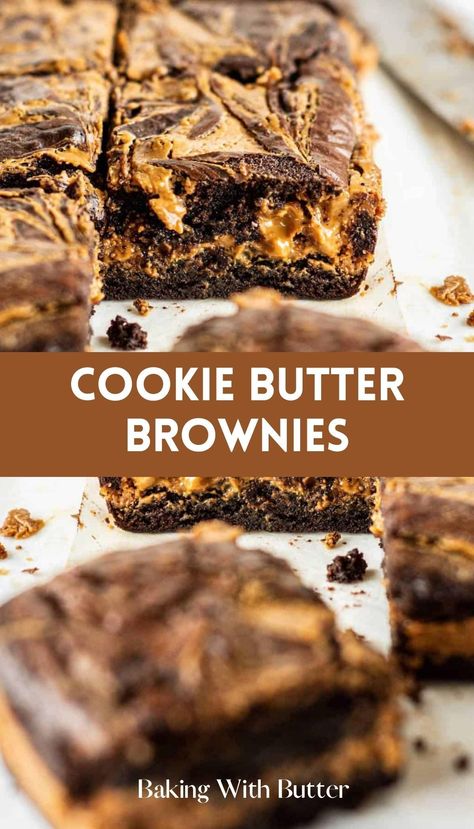 Best Cookie Butter Brownies, known for their moist texture and irresistible cookie butter flavor. Amazing Brownies, Biscoff Brownies, Lotus Cookies, Speculoos Cookie Butter, Biscoff Biscuits, Fudgy Brownie Recipe, Biscoff Cookie Butter, Butter Brownies, Biscoff Spread