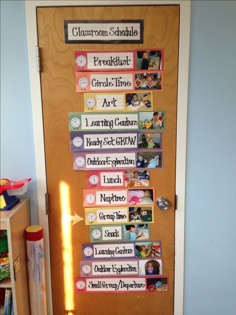 Daily Picture Schedule from a classroom at our school in Culpeper, VA Picture Schedule, Daycare Rooms, Daily Schedules, Classroom Schedule, Preschool Schedule, Infant Classroom, Preschool Rooms, Prek Classroom, Preschool Classroom Decor