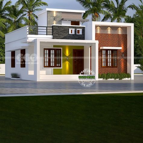 Single floor Kerala home design Shop Elevation, Moden House, Simple House Exterior Design, House Structure Design, House Structure, Low Budget House, Small House Exteriors, Single Floor House Design, Front Shop