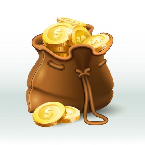 Golden coins bag, gold coin in old antiq... | Premium Vector #Freepik #vector #gold #money #3d #metal Bag Of Gold, Saving Coins, Golden Coins, Treasure Bag, Money Case, Coin Games, Coin Icon, Money Icons, Golden Coin