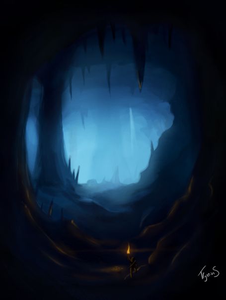 The Torch, The Cave, The Unknown, Blue Light, Entrance, Deviantart, Stone