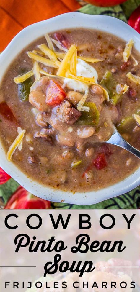 Red Beans And Rice Soup Recipe, Fall And Winter Food Ideas, Recipes With Pinto Beans, Bacon Crockpot, Pinto Bean Recipe, Pinto Bean Soup Recipes, Dinner Soups, Pinto Bean Soup, Jalapeno Bacon