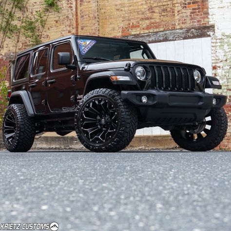 Jeep Lift Kit Before And After, Jeep Wrangler 22 Inch Wheels, Black Lifted Jeep Wrangler, Jeep Wrangler Wheels And Tires, All Black Jeep, Jeep Upgrades, Jeep Wrangler Wheels, Jeeps Wrangler, White Jeep Wrangler