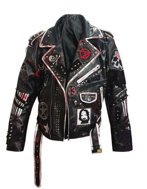 Spiked Jacket, Punk People, Ropa Punk Rock, Punk Leather Jacket, Steampunk Jacket, Gothic Jackets, Patch Jacket, Studded Leather Jacket, Battle Jacket