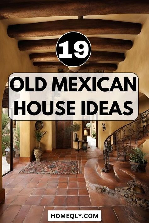 Embrace the grandeur of Mexican hacienda living with a sprawling estate featuring spacious courtyards, elegant arcades, and lush gardens, embodying the opulence and romance of old-world Mexico. Old Mexican House, Modern Adobe House, Hacienda Style Homes Mexican, Vintage Room Decor Ideas, Mexican Style House, Mexican Courtyard, Mexican Haciendas, Mexican Style Home, Hacienda Decor