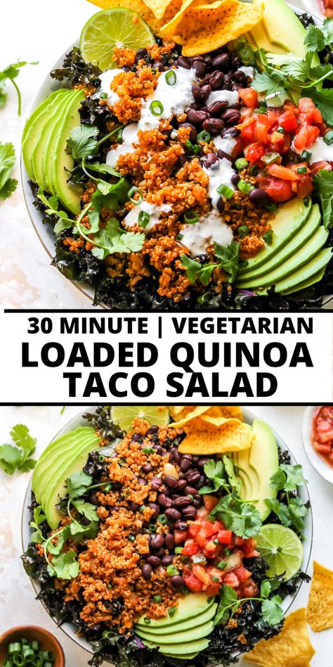 Salad Recipes Vegan, Healthy Bowls Recipes, Salad Salad, Vegan Salad Recipes, Healthy Bowls, Tasty Vegetarian Recipes, Taco Salad, Recipes Vegan, Plant Based Eating