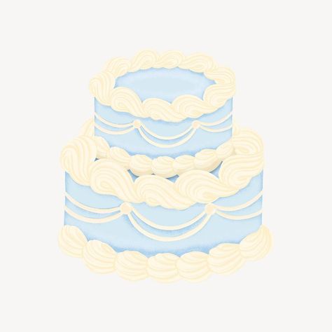 Blue wedding cake, celebration graphic | premium image by rawpixel.com / Aew Blue Wedding Cake, Blue Birthday Cakes, Cake Celebration, Cake Cute, Cake Drawing, Birthday Illustration, Wedding Cakes Blue, Doodles Drawings, Blue Cakes