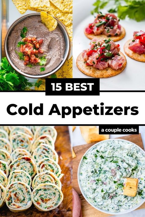 Dip Recipes Healthy, Appetizers New Years Eve, Easy Cold Appetizers, Cold Party Appetizers, Cold Finger Foods, New Years Appetizers, A Couple Cooks, New Year's Eve Appetizers, No Cook Appetizers