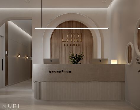 Dental clinic :: Behance Rustic Clinic Design, Dental Clinic Interior Reception, Minimalist Dental Clinic Design, Small Clinic Reception Design, Reception Desk Clinic, Interior Design Dental Clinic, Minimal Clinic Interior Design, Minimal Dental Clinic, Chic Dental Office