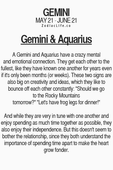 Aquarius And Gemini Compatibility, Gemini Compatibility, Zodiac Couples, Gemini Personality, Gemini Traits, Aquarius Truths, Aquarius Life, Gemini And Aquarius, Gemini Quotes