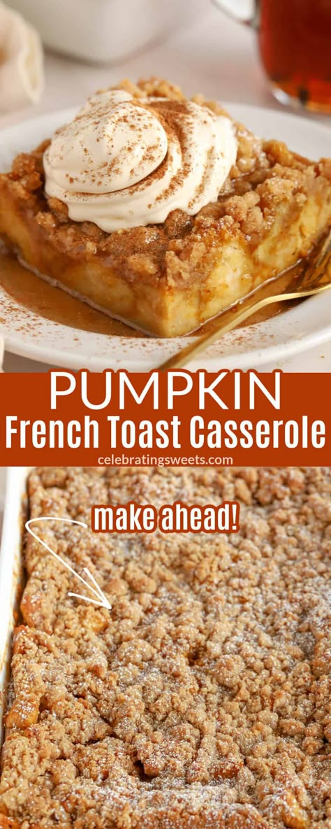 Brown Sugar Crumble Topping, Fresh Pumpkin Recipes, Pumpkin French Toast Casserole, Celebrating Sweets, Fall Recipes Breakfast, Thanksgiving Baking, Easy Breakfast Brunch, Pumpkin Breakfast, Parfait Desserts