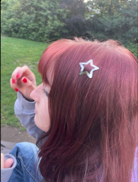 red hair stars aesthetic Hair Stars, Star Hair Clips, Stars Aesthetic, Star Hair, Red Star, Red Hair, Hair Clips, Stars, Hair