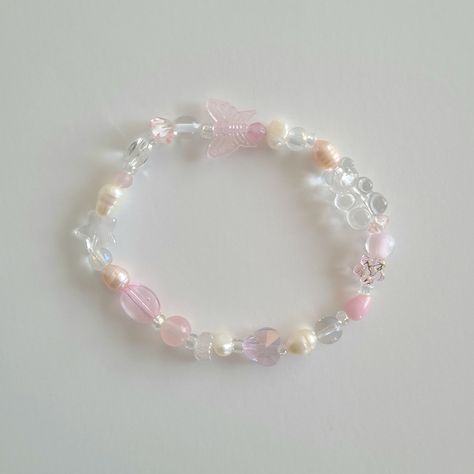 Light Pink Glass Bead And Pearl Bracelet. Made With Acrylic Beads, Seed Beads, Rose Quartz, Glass Beads, And Freshwater Pearls. Strung On Strong Stretch Cord. Brand New Condition. Length: 8.5" Ships Next Business Day Offers Are Welcome Bundle And Save Coquette Kawaii Cute Boho Bohemian Preppy Classic 90s 2000s Unisex Handmade Jewelry Beaded Accessories