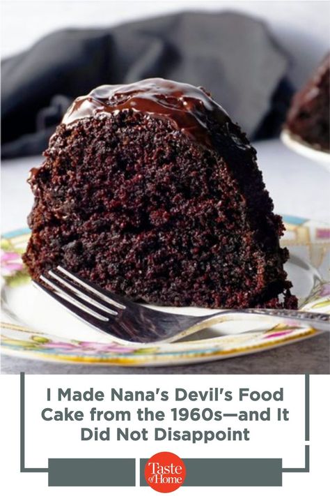 Nanas Chocolate Bundt Cake, Nanas Devils Food Cake Recipe, Betty Crocker Devils Food Cake Recipe, Homemade Devils Food Cake, Devil Chocolate Cake Recipe, Devils Food Cookies, Devil Chocolate Cake, Cooktop Cove, Devil's Food Cake