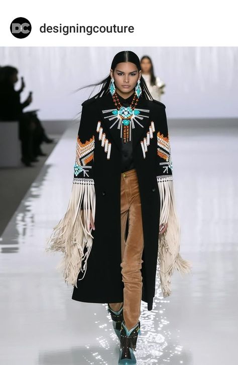 Modern Native American Fashion, Native American Clothes, Southwestern Clothing, Jungle Dress, Tomboy Femme, Hat Outfits, Jingle Dress, Indigenous Women, Wind In My Hair