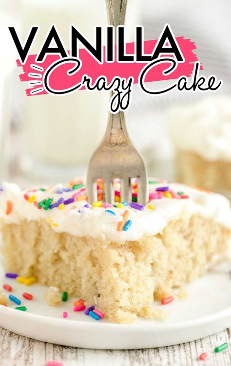 Vanilla Crazy Cake - Pass the Dessert No Butter Cake Recipe, Vanilla Crazy Cake Recipe, Vanilla Crazy Cake, Crazy Cake Recipes, Wacky Cake Recipe, Cool Whip Pies, Easter Cookie Cake, Wacky Cake, Easter Party Food