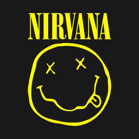 Smiley Face Logo, Face Logo, Happy Face, Smiley Face, Nirvana, Smiley, Music, T Shirt, Black