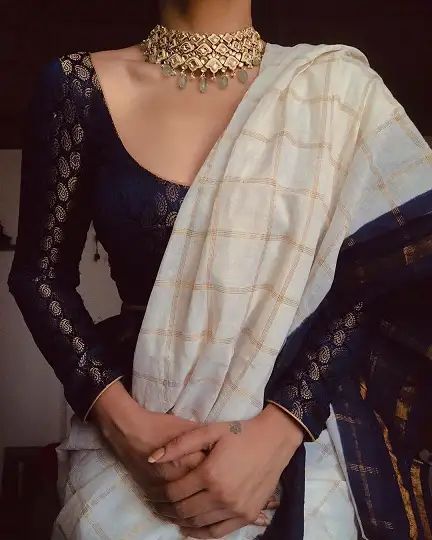 20 Stunning Full Sleeve Blouse Designs - Newly Updated Models Full Sleeve Blouse Designs, Sleeve Blouse Designs, Long Sleeve Blouse Designs, Full Sleeves Blouse Designs, Jewellery Styling, Long Blouse Designs, Cotton Saree Blouse Designs, Simple Saree Designs, Full Sleeve Blouse