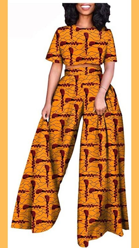 High Waist Baggy Pants, Dashiki Clothing, African Print Crop Top, Chitenge Outfits, Ankara Pants, Tracksuit Outfits, African Pants, African Print Pants, Kitenge Designs