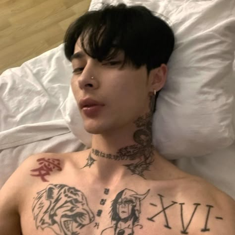 Guys With Nose Piercings, Kim Kwon, Tim Kai, Uzzlang Boy, Celebrity Yearbook Photos, Korean Tattoos, Yakuza Tattoo, Romantic Aesthetic, Tattoo Inspiration Men