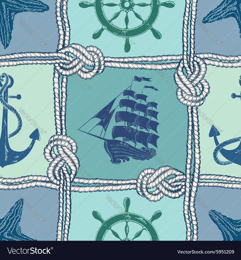 Brand Patterns, Rebecca Green, Nautical Prints, Ship Anchor, Nautical Pattern, Coral Pattern, Textile Prints Design, Sea Design, Indian Prints