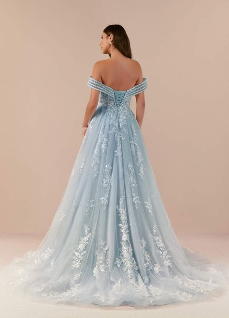 Periwinkle Wedding Dress, Blue And White Wedding Dress, Ice Blue Wedding Dress, Wedding Dress Colour, Ice Blue Weddings, Periwinkle Wedding, Blue Wedding Dress Royal, Fantasy Wedding Dress, Bridgerton Wedding