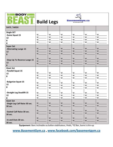 Body Beast Workout Schedule, Body Beast Meal Plan, P90x Workout Sheets, Body Beast Workout Sheets, Barbell Exercises, Chest And Back Workout, Workout Sheets, Beast Workout, Workout Board