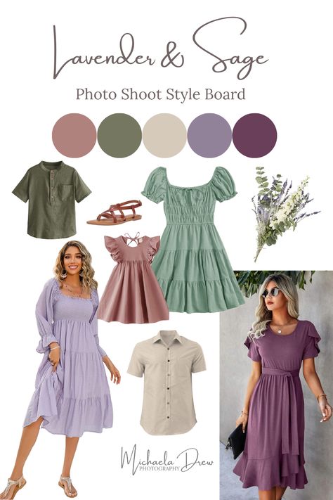 Family Pictures Spring Colors, Family Photo Colors Spring, Green And Purple Family Photo Outfits, Family Pictures Purple Outfit Ideas, Purple Outfits Family Photos, Family Photos With Purple, Family Photos Lavender Color Schemes, Light Purple Family Pictures Outfits, Family Photo Purple Color Scheme