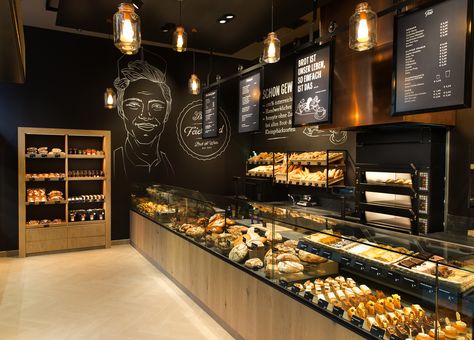 Stroeck Bakery's Interior Black Bakery, Bread Stand, Bakery Shop Design, Bakery Interior, Bakery Design Interior, Bakery Design, Shop House Plans, Bakery Shop, Shop Front Design