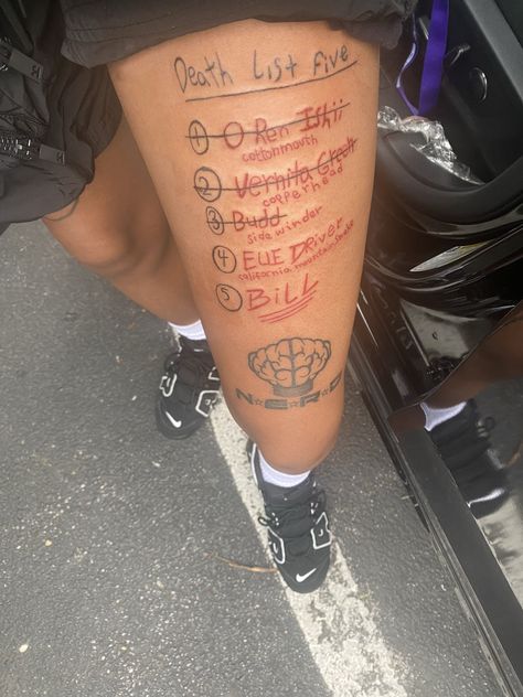 Red Knee Tattoo, Kill Bill Tattoo, Knee Tattoos Women, List Tattoo, Tatoo Styles, Black Men Tattoos, Tattoo 2024, Dream Things, Movie Tattoos