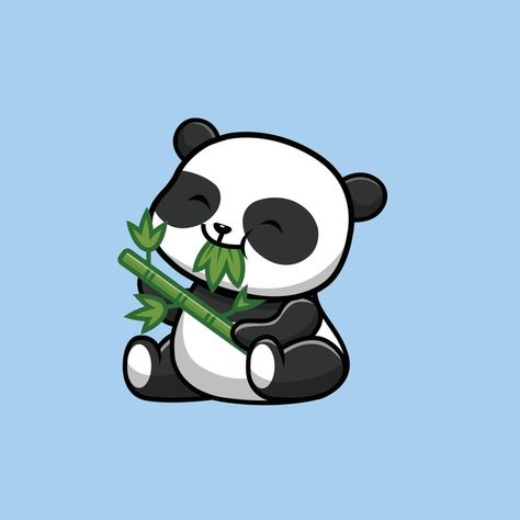 Chibi Eating, Hood Drawing, Bamboo Illustration, Bamboo Drawing, Panda Illustration, Panda Drawing, Creative Origami, Bear Drawing, Abstract Wallpaper Design