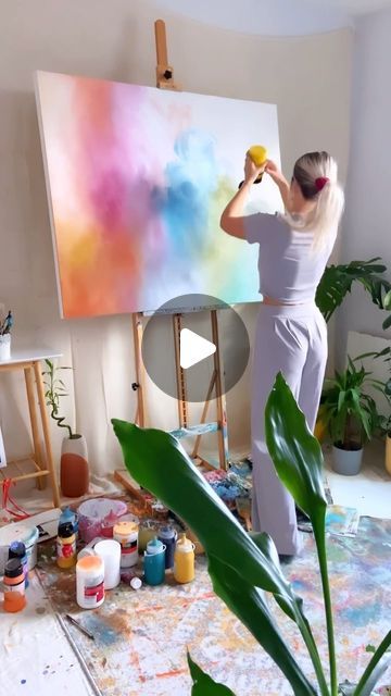 Blending Paint On Canvas, Multicolour Painting, Blob Painting, Art Satisfying, Satisfying Art, Abstract Art Painting Techniques, Satisfying Videos, Sketchbook Ideas, Fantasy Paintings