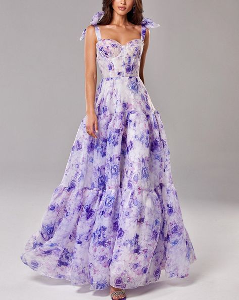 Milla Nova | Spring/Summer 2021 #fashion #moda #dress #vestido #gown #millanova One Shoulder Floral Dress, Sukienki Maksi, Floral Dress Blue, Tie Strap Dress, Summer Maxi Dress Floral, Marine Uniform, Looks Party, Bridesmaid Dresses Online, Modieuze Outfits