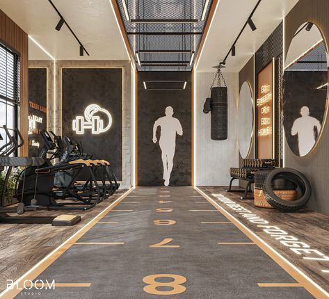 GYM Design :: Behance Gym Wall Design Ideas, Boxing Gym Interior, Gym Space Design, Gym Interior Design Ideas Fitness Studio, Gym Entrance Design, Fitness Gym Interior Design, Modern Gym Design, Fitness Center Interior Design, Boxing Gym Design