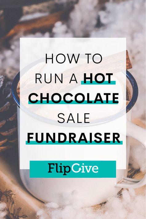 hot chocolate fundraiser is a sweet way to raise money during the winter season, and it’s also a super easy fundraiser to run. Whether you decide to sell hot chocolate at your winter carnival, or have a hot chocolate stand at hockey games, this fundraiser requires minimal effort that raises money for your cause. #FlipGive #FundraiserIdeass #Fundraiser Hot Cocoa Bar Fundraiser, Selling Hot Chocolate, Hot Chocolate Sale Ideas, Hot Cocoa Fundraiser, Hockey Tournament Fundraiser Ideas, Coffee Fundraiser Ideas, Hot Chocolate Fundraiser, Hockey Team Fundraising Ideas, Hockey Fundraiser Ideas